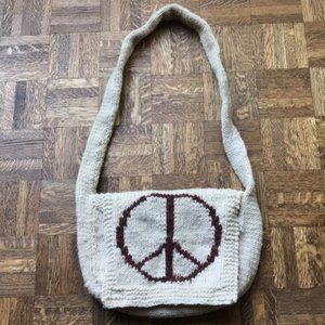 Peace sign purse with velcro closures